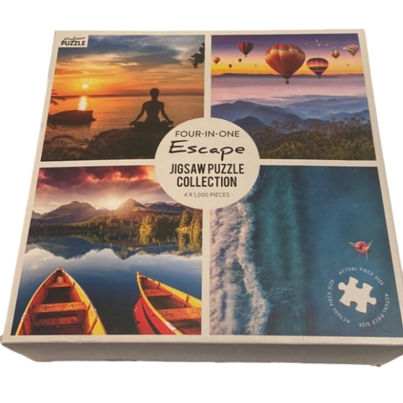 NEW! Professor 4 puzzles in 1 ESCAPE jigsaw puzzles each puzzle 1,000 pieces - Picture 1 of 4